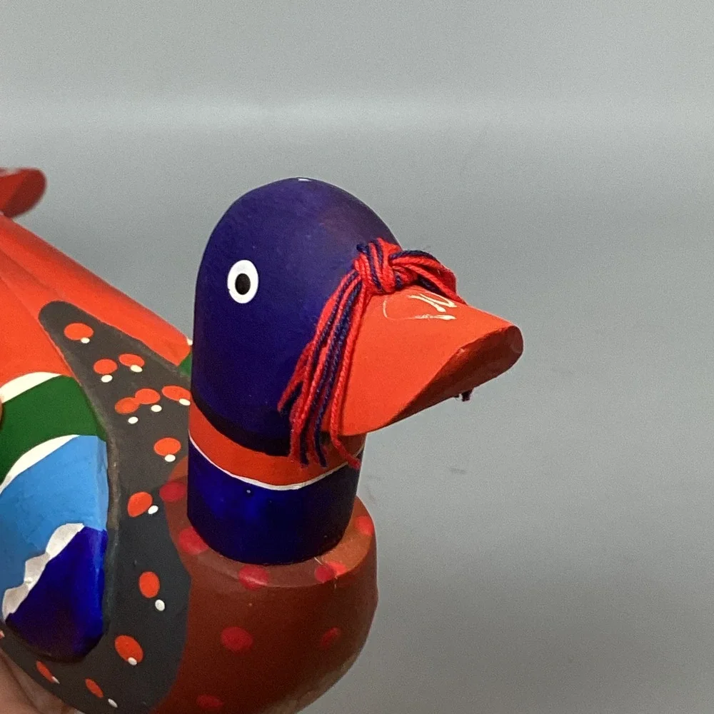 Vintage Hand Painted Wooden Korean Wedding Ducks‎ Collectible Pair by Donghae